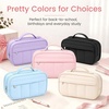 image:imageSooez Pencil Case for Girls Cute Large Capacity Pencil Pouch Pen Bag Blue  Cute Aesthetic MultiCompartment Pencil Box Stationery Organizer with Zipper Portable Back to School SuppliesPurple