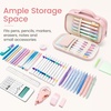 image:imageSooez Pencil Case for Girls Cute Large Capacity Pencil Pouch Pen Bag Blue  Cute Aesthetic MultiCompartment Pencil Box Stationery Organizer with Zipper Portable Back to School SuppliesLight Pink