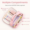 image:imageSooez Pencil Case for Girls Cute Large Capacity Pencil Pouch Pen Bag Blue  Cute Aesthetic MultiCompartment Pencil Box Stationery Organizer with Zipper Portable Back to School SuppliesBlack