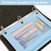 image:imageSooez Pencil Pouch for 3 Ring Binder 2 Pack Binder Pencil Pouch with Clear Window Pencil Bags with Zipper amp Reinforced Grommets Pencil Case for Binder PurpleampBluePinkblue