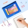 image:imageSooez Pencil Pouch for 3 Ring Binder 2 Pack Binder Pencil Pouch with Clear Window Pencil Bags with Zipper amp Reinforced Grommets Pencil Case for Binder PurpleampBlueRose  Azure Blue