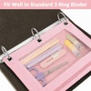 image:imageSooez Pencil Pouch for 3 Ring Binder 2 Pack Binder Pencil Pouch with Clear Window Pencil Bags with Zipper amp Reinforced Grommets Pencil Case for Binder PurpleampBluePinkpurple