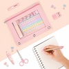 image:imageSooez Pencil Pouch for 3 Ring Binder 2 Pack Binder Pencil Pouch with Clear Window Pencil Bags with Zipper amp Reinforced Grommets Pencil Case for Binder PurpleampBluePinkpink