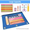image:imageSooez Pencil Pouch for 3 Ring Binder 2 Pack Binder Pencil Pouch with Clear Window Pencil Bags with Zipper amp Reinforced Grommets Pencil Case for Binder PurpleampBlueRose  Azure Blue