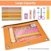 image:imageSooez Pencil Pouch for 3 Ring Binder 2 Pack Binder Pencil Pouch with Clear Window Pencil Bags with Zipper amp Reinforced Grommets Pencil Case for Binder PurpleampBlueBlue  Orange