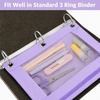 image:imageSooez Pencil Pouch for 3 Ring Binder 2 Pack Binder Pencil Pouch with Clear Window Pencil Bags with Zipper amp Reinforced Grommets Pencil Case for Binder PurpleampBluePurpleblue