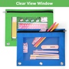 image:imageSooez Pencil Pouch for 3 Ring Binder 2 Pack Binder Pencil Pouch with Clear Window Pencil Bags with Zipper amp Reinforced Grommets Pencil Case for Binder PurpleampBlueBlue  Green
