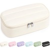 image:imageSooez Cute Pencil Case Soft Puffers Pencil Pouch Large Pen Pencil Bag  Zipper Pen Case Aesthetic Pen Pouch Colored Stationery Storage amp Organizer School Supplies for Teen Girl Students BeigeBeige