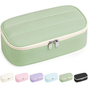 image:imageSooez Cute Pencil Case Soft Puffers Pencil Pouch Large Pen Pencil Bag  Zipper Pen Case Aesthetic Pen Pouch Colored Stationery Storage amp Organizer School Supplies for Teen Girl Students BeigeGreen