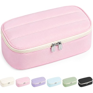 image:imageSooez Cute Pencil Case Soft Puffers Pencil Pouch Large Pen Pencil Bag  Zipper Pen Case Aesthetic Pen Pouch Colored Stationery Storage amp Organizer School Supplies for Teen Girl Students BeigePink