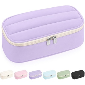 image:imageSooez Cute Pencil Case Soft Puffers Pencil Pouch Large Pen Pencil Bag  Zipper Pen Case Aesthetic Pen Pouch Colored Stationery Storage amp Organizer School Supplies for Teen Girl Students BeigePurple