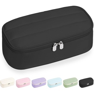 image:imageSooez Cute Pencil Case Soft Puffers Pencil Pouch Large Pen Pencil Bag  Zipper Pen Case Aesthetic Pen Pouch Colored Stationery Storage amp Organizer School Supplies for Teen Girl Students BeigeBlack