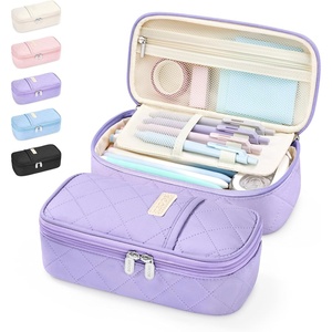 image:imageSooez Cute Pencil Case Soft Quilted Pencil Pouch Large Pen Pencil Bag  Zipper Pen Case Aesthetic Pen Pouch Colored Stationery Storage amp Organizer School Supplies for Teen Girl Students BluePurple Puffers Style