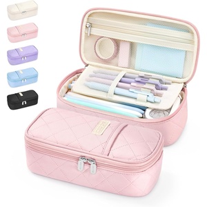 image:imageSooez Cute Pencil Case Soft Quilted Pencil Pouch Large Pen Pencil Bag  Zipper Pen Case Aesthetic Pen Pouch Colored Stationery Storage amp Organizer School Supplies for Teen Girl Students BluePink Puffers Style